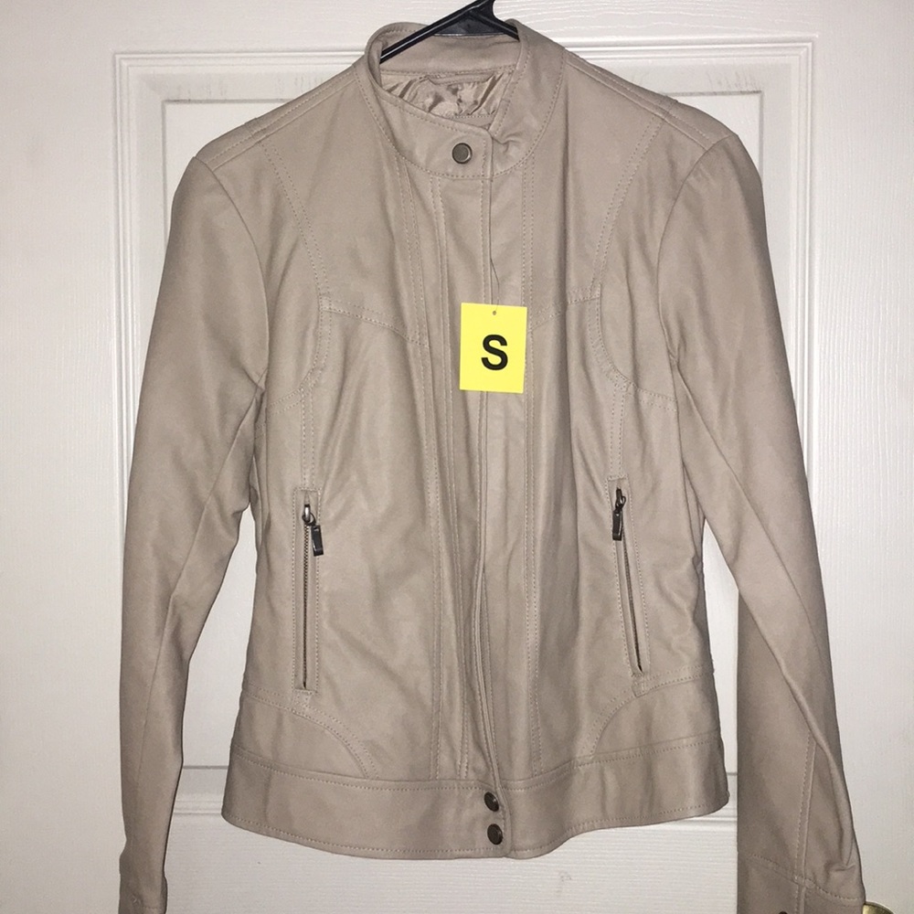 Tan leather jacket